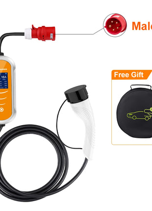 Electric Car Charger 3Phase 16A Portable Charger Type2 EVSE Charging Box Appointment time Cee Plug IEC62196 For Electric Vehicle - Riparo82