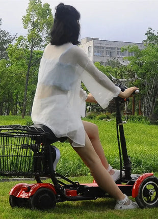 Scooter Mobilità 4 Ruote 500W Doppio Motore 36V - Pieghevole Anziani 3 Velocità - riparo82