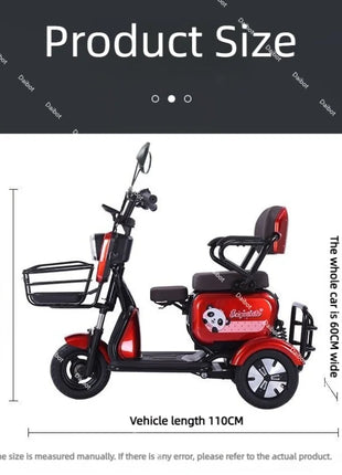 Mini Parent Child Electric Tricycle For Family With Foldable Child Seat 700W 48V 3 Wheels Electric Scooter For Adults Women - Riparo82
