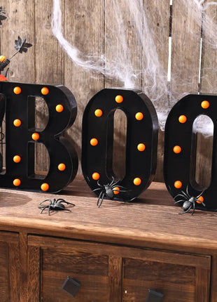 3pcs Halloween Decorative Lights 21.5CM LED Letter Lights "BOO" Halloween Ornaments for Tables Fireplaces Halloween Decoration - Riparo82