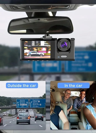 Dash Cam W/ IR Night Vision Loop Recording & 2" IPS Screen 1080P 3 Camera ， DVR recorder, video recorder, Vehicle DVR - Riparo82