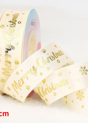 Nastro natalizio stampato da 5 metri Nastro natalizio in poliestere per design fatto a mano Decorazione natalizia Confezione regalo bouquet torta fai da te - riparo82