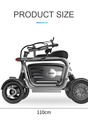 4 Wheels Dual Motor Electric Scooter Adults 800W 48V 4 Wheel Drive Mobility Scooter With Large Storage Basket 2 Seat For Women - Riparo82