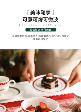 Posate natalizie Simpatico piatto Dim Sum in ceramica Piatto alimentare occidentale Regalo di Natale creativo - riparo82