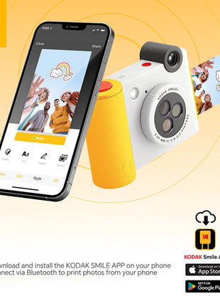 Fotocamera istantanea Kodak Smile+ da 10 MP, 3 filtri, stampa senza inchiostro ZINK, stampa fotografica Bluetooth dai telefoni cellulari, supporto per scheda TF