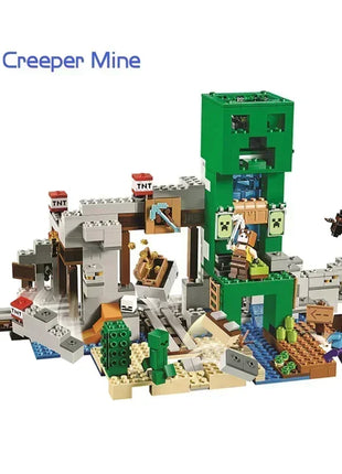 The Cave Village Mine Farm TreeHouse Deep Dark Battle Construccie Building Block Modello Giocattoli Fai da te per bambini Regalo di Natale
