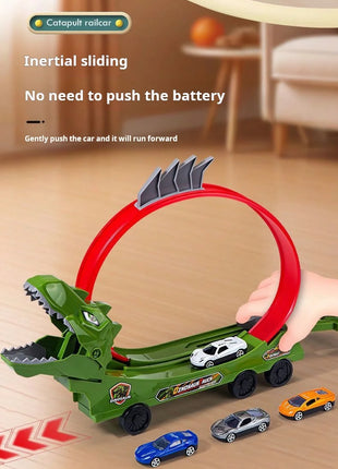 Dinosauro Pista Auto Scorrevole Ferrovia Giocattolo Squalo Binario Assemblato Fai da Te Bambini Giocano Veicoli Giocattoli Educativi per I Ragazzi Regalo - riparo82