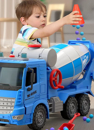 Grande simulazione ingegneria miscelatore modello di camion trasportatore di inerzia camion di cemento cemento musica leggera giocattoli per bambini regalo - riparo82