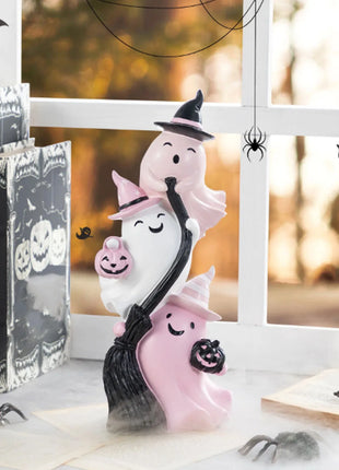 Halloween Decoration Ghost Statue Pet Statue Cute Pumpkin Ghost and Pet Sculpture Resin Party Supplies Farmhouse Decoration - Riparo82
