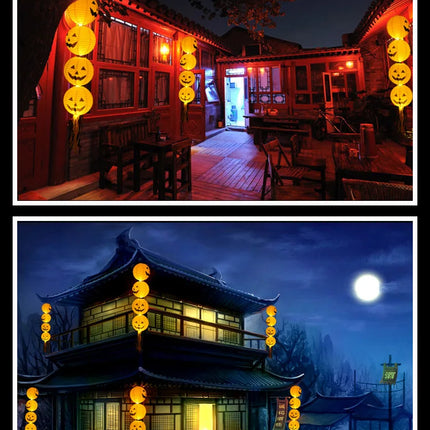 Halloween Paper Lanterns Equipped With Yellow Light Pumpkin Spider Skeleton for Halloween Party Decoration Indoor Outdoor Party