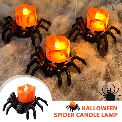 Halloween Decoration LED Candlelight Spider Plastic Pumpkin Lantern Ghost House Atmosphere Decoration Props Party Horror Props