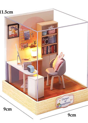 Fai da te in legno caldo Natale Lodge Casa Case delle bambole Kit modello in miniatura Casa delle bambole con mobili Luci a LED per regali di amici