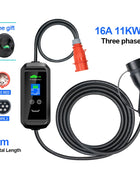 Portable 11KW 16A EV Portable Charger Type2 IEC62196-2 EVSE Charging Box Electric Vehicle PHEV Cars Charger CEE Plug 5M Cable - Riparo82