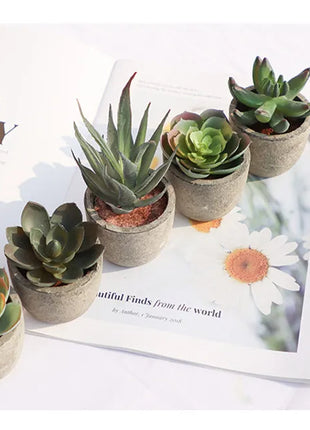 Mini Artificial Aloe Plants Bonsai Small Simulated Tree Pot Plants Fake Flowers Office Table Potted Ornaments Home Garden Decor