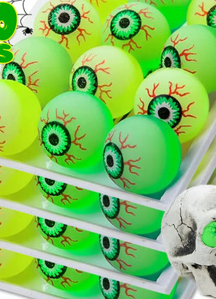 5/50PCS Luminous Bouncing Ball Halloween Glow in The Dark Eyeball Toys Rubber Fake Eyeball Haunted House Horror Decoration Props - Riparo82