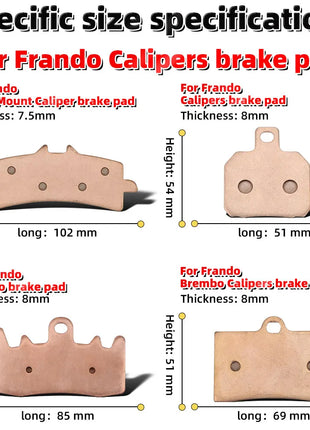 MRRANGT Per pastiglie freno pinza Frando. Adatto per pinza Brembo. Pastiglie freno in metallo sinterizzato ad alte prestazioni.