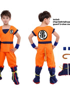Ragazzi Ragazze Halloween Son Goku Costumi Cosplay Per I Bambini Vestito Tuta Da Uomo Krillin Vestiti Da Formazione Saiyan Abiti Parrucca Vestire