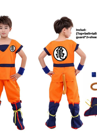 Ragazzi Ragazze Halloween Son Goku Costumi Cosplay Per I Bambini Vestito Tuta Da Uomo Krillin Vestiti Da Formazione Saiyan Abiti Parrucca Vestire