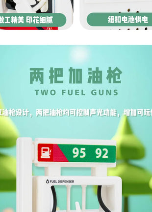 Modello di macchina per il rifornimento della luce e del suono simulato per bambini, giocattolo per l'educazione della prima infanzia, decorazione della scena dell'erogatore di carburante - riparo82