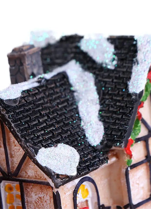 Decorazioni per la casa Figurina di Capodanno Mini resina artigianale Decorazione natalizia luminosa Decorazione della casa del villaggio Luce a LED