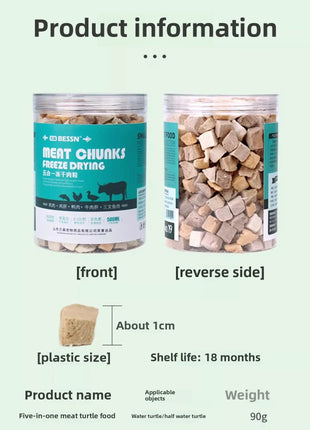 BESSN Freeze-Dried Turtle Food 300g | Brazilian/Caiman/Reeves' Turtle Formula with Shrimp & Meat Pellets | for Juvenile Turtles - Riparo82