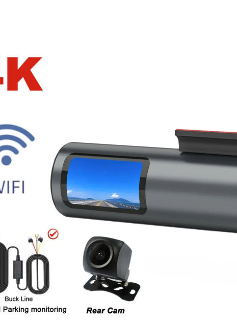 Dash Cam 4K WiFi GPS Dash Camera for Cars Mini Front Car DVR 24H Parking Mode G-Sensor Car Driving Video Recorder Loop Recording - Riparo82