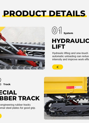 Mini Autocarro Cassone Ribaltabile 800kg - Trasportatore Cingolato Agricolo - riparo82