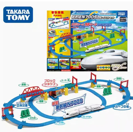 TAKARA TOMY TOMICA Pule Road Shinkansen Set tridimensionale di lusso Set di binari del treno elettrico N700S Giocattolo per bambini. - riparo82