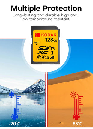 KODAK microsd 256gb Scheda SD Ad Alta velocità C10 U3 32GB 64GB 128GB carte Scheda di Memoria sd USH-1 SDXC Flash chiavetta USB sdcards Per La Macchina Fotografica