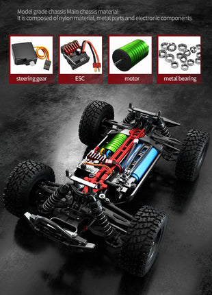 Teeggi 16101 /16102 PRO 1:16 Auto RC ad alta velocità con luce LED Drift 70KM/H 4WD RC Off-Road Car Monster Truck Giocattolo per i regali del capretto