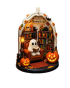 Halloween 2D Flat Acrylic Hanging Decor Creative Cute Reading Ghost Hangs Exquisite Car Pendants Decor for Holiday Gift - Riparo82
