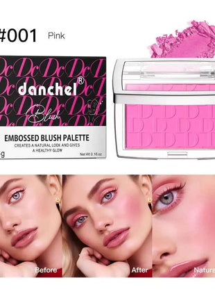 Hot Matte Embossed Blush Palette Rosy Blusher Facial Blush Powder High Pigmented Pink Coral Rouged For Cheeks Smooth Cosmetics