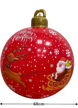 Ornamenti gonfiabili giganti della palla di Natale del PVC da 32 pollici Decorazioni grandi della palla di Natale del colpo all'aperto per gli ornamenti della festa di Natale - riparo82