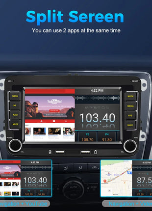 2 Din Car Radio Android 13 Car Multimedia Player GPS WiFi Carplay For Volkswagen Skoda Octavia golf 5 6 touran passat polo Jetta - Riparo82