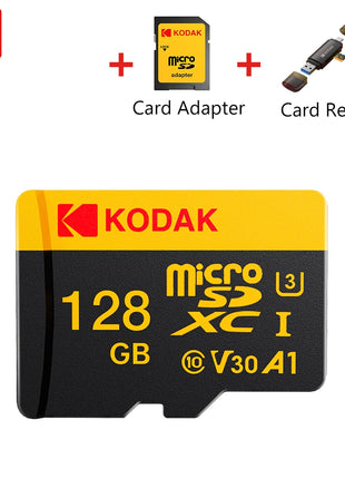 Scheda Micro SD Kodak Ultra oro nero 128 GB 32 GB 64 GB 256G Scheda di memoria TF Schede di memoria Flash Card per fotocamera del telefono + lettore di schede