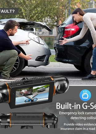 Car Dash Cam 4 Channel Black Box With GPS WIFI FHD 1080P Front Driving Camera Left Right Rear Night Vision 24H Parking Monitor - Riparo82