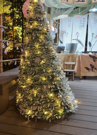 1.5/1.8/2.1M Pieghevole Albero Di Natale Atmosfera Domestica Decorazioni Di Natale Con PVC Floccato Centro Commerciale Ornamento Regali di Capodanno