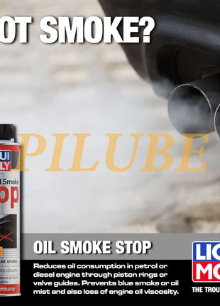 LIQUI MOLY OIL SMOKE STOP Additivo motore ad alte prestazioni per ridurre il fumo blu Migliorare il consumo dell'olio Prodotto originale
