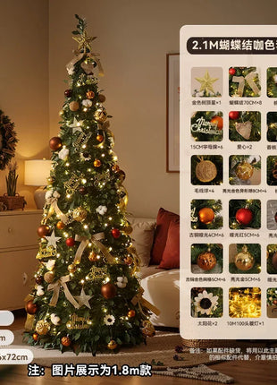 Albero di Natale incandescente Decorazione per albero di Natale artificiale pieghevole Ornamento natalizio floccato per esposizione spaziosa del festival del centro commerciale