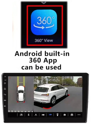 1080P 3D 360° Panoramic Camera System Camera for Car Android Multimedia Rear / Front / Left / Right 360 Panoramic Accessories - Riparo82