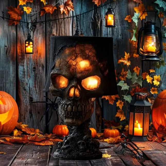 Desk Lamp Halloween Skull Lamp Skull Desk Lamp with Spooky Led Light for Halloween Party Mantel Decoration Unique Room Accent
