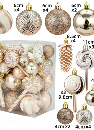 29/36/40 pezzi palla di Natale argento rosso albero di Natale pendenti appesi stampati sfere di Natale in oro a forma speciale 2024 nuovo - riparo82