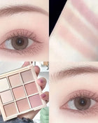 Multifunctional Eyeshadow Palette 9 Colors Various Shades Long Lasting Moisturizing Eye Shadow Palettes for Women Makeup Kit - Riparo82