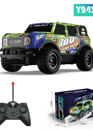 Auto telecomandata Jeep fuoristrada illuminata a LED Piccola proporzione Macchinina giocattolo per bambini non carica