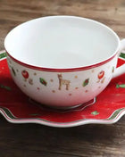 Tesoro tedesco Porcellana dura Giocattolo natalizio Joy Piatto piano multi-angolo Tazza di Natale Piattino Ciotola Candeliere - riparo82