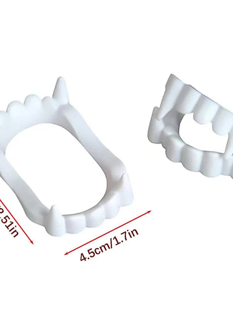 10Pcs Halloween Vampire Denture Luminous Fake Teeth Dress Up Props Horror Zombie Teeth Grim Reaper Braces Glow Party Supplies - Riparo82