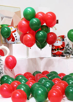 30 pezzi di palloncini natalizi in lattice da 10 pollici palloncini coriandoli rossi verdi dorati per la decorazione della festa di Natale Capodanno 2026 - riparo82