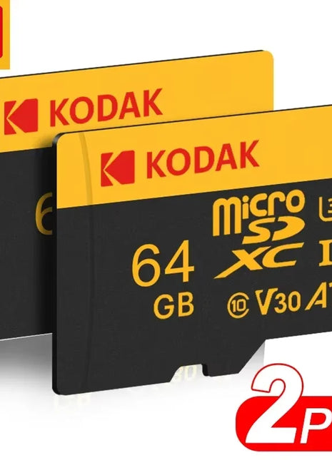 2 pezzi Kodak schede SD Micro TF originali 64 GB U3 V30 scheda Flash 4K scheda di memoria Full HD memoria TF per telefono/computer con adattatore SD