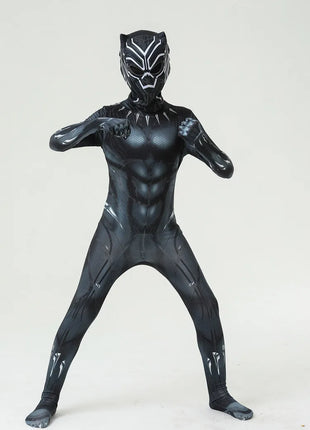 Marvel Black Panther Costume Bambini Bambino Supereroe Black Panther Cosplay Tuta Tuta Costumi di Carnevale di Halloween