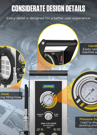 AUTOOL AST609 Car Brake Bleeder Kit Brake Fluid Bleeder Exchanger Machines Professional Pulsating Brake Oil Fluid Bleeding Tool - Riparo82